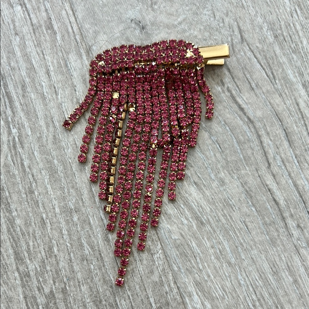 Elegant Gold and Pink Hair Clip